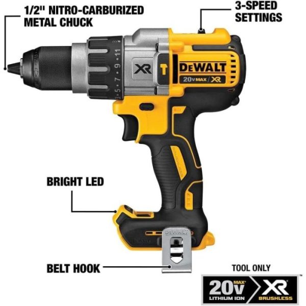 3 SPD 1/2" XR BRUSHLESS DRILL DRIVER KIT HAMM 20V - Image 6